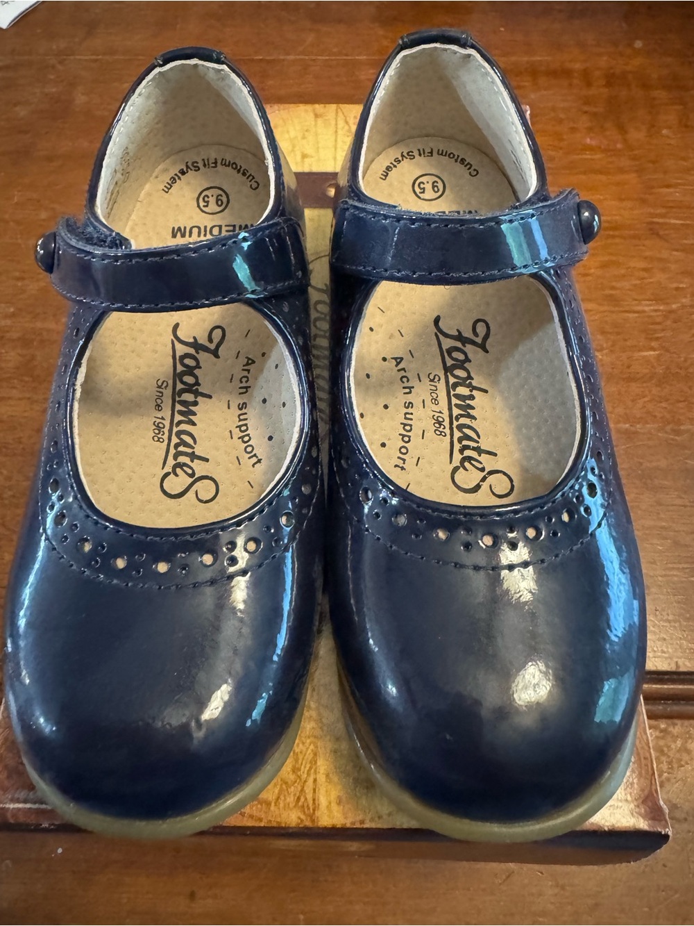 FootMates Navy Patent Mary Jane School Shoes